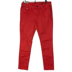 Ksubi La Femme Mid Rise Cropped Skinny Jean Ruff Rocker Red Women's Size 31 NWT